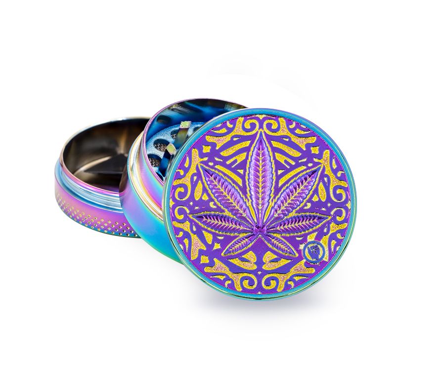 Metal Grinder - 40mm - 3 Layers - Icy - Trance Leaf - Display - 6 Stück