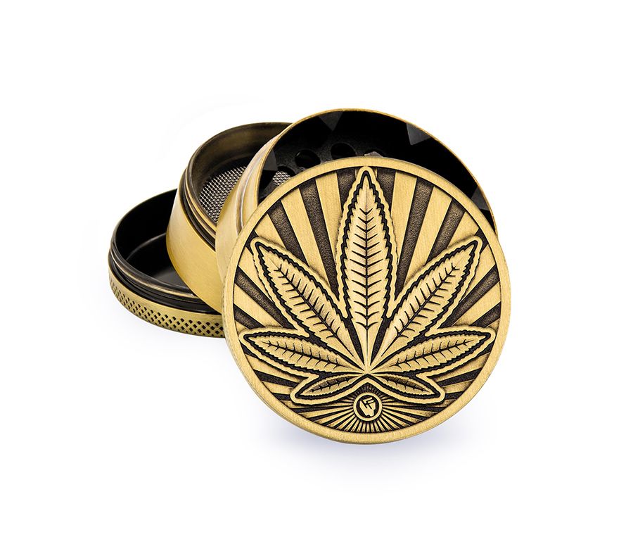 Metal Grinder - 50mm - 4 Layers - Gold - Highlife - Display - 4 Stück Bild 2