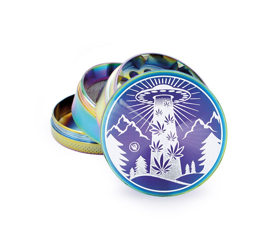 Metal Grinder - 50mm - 4 Layers - Icy - Ufo - Display - 4 Stück