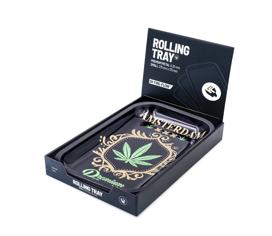 Rolling Tray - 27.5 x 17.5cm - Adam Leaf Gold Bild 4
