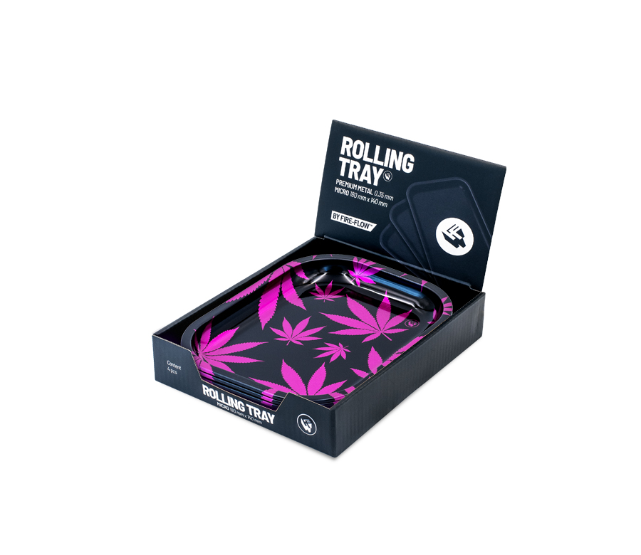 Rolling Tray - 18 x 14cm - Leaves Pink Bild 3
