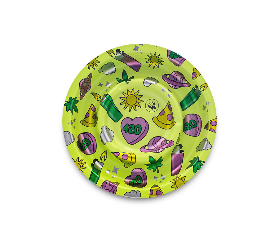 Metal Coffeeshop Ashtray - 136mm - 420 Pattern Bild 2