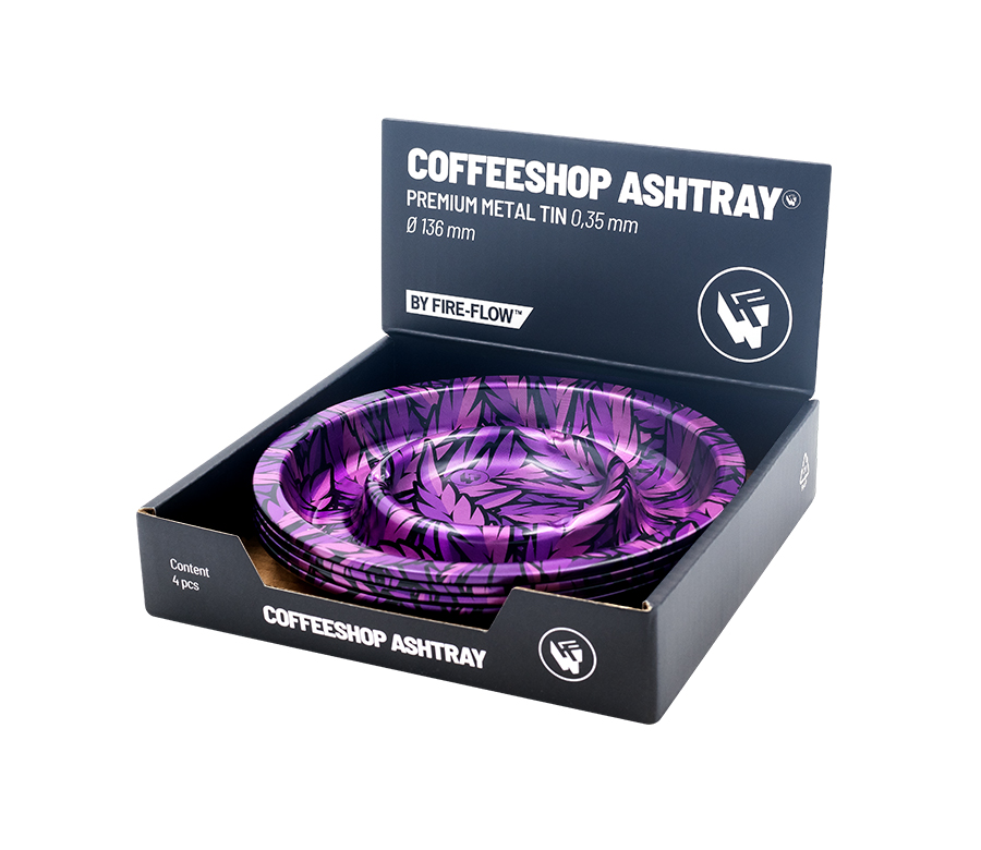 Metal Coffeeshop Ashtray - 136mm - Leaves #33 Pink Bild 6