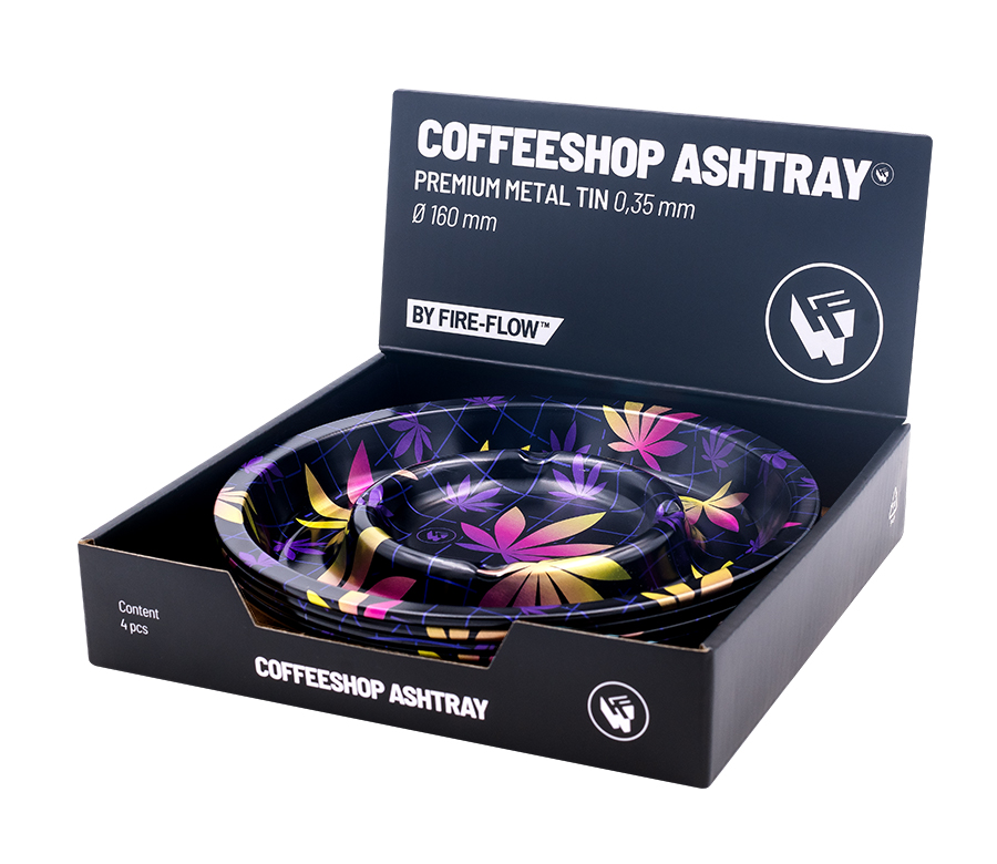 Metal Coffeeshop Ashtray - 160mm - Leaves #37 Bild 5