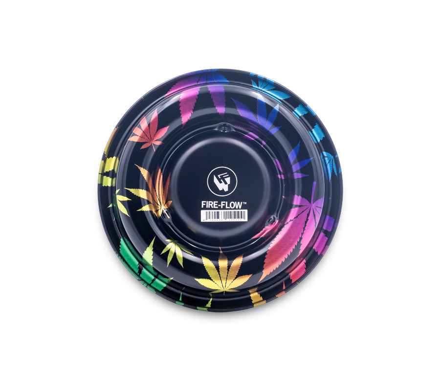 Metal Coffeeshop Ashtray - 136mm - Leaves Gradient Bild 4