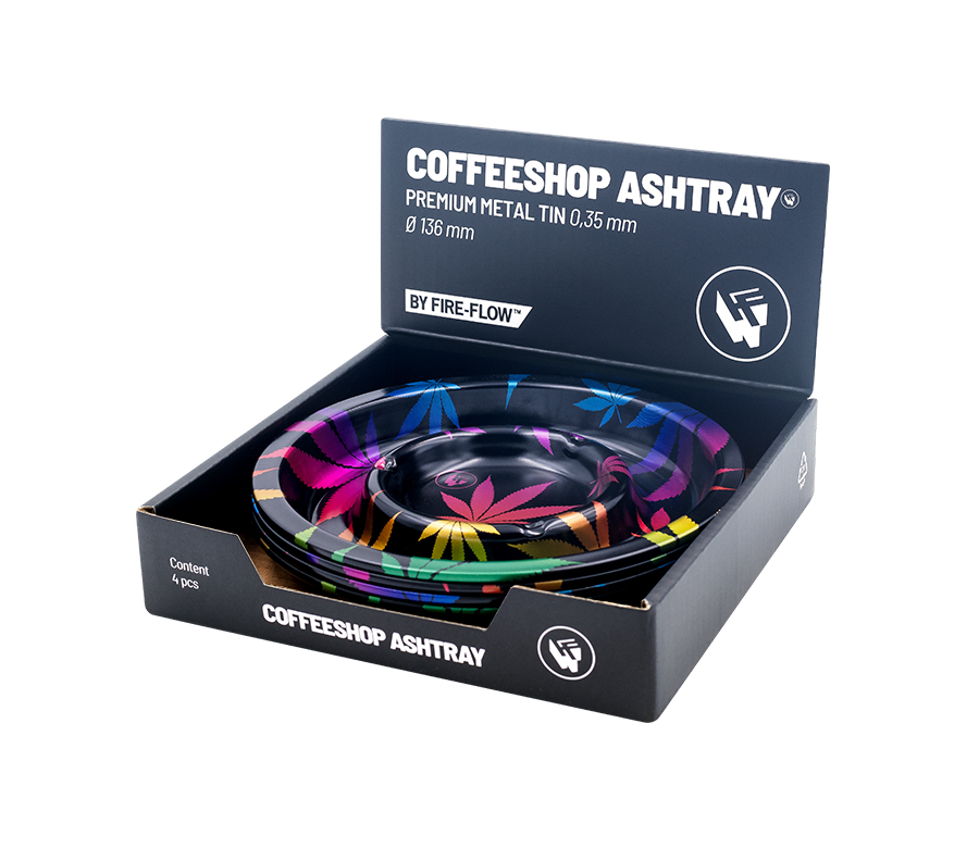 Metal Coffeeshop Ashtray - 136mm - Leaves Gradient Bild 6