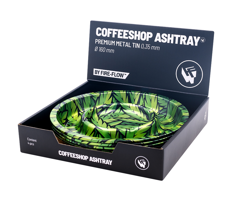 Metal Coffeeshop Ashtray - 160mm - Leaves Green Bild 6