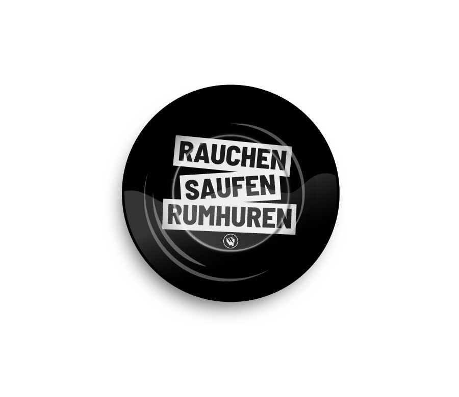 Metal Ashtray - 135mm - Rauchen Saufen Rumhuren - Display - 6 Stück Bild 2