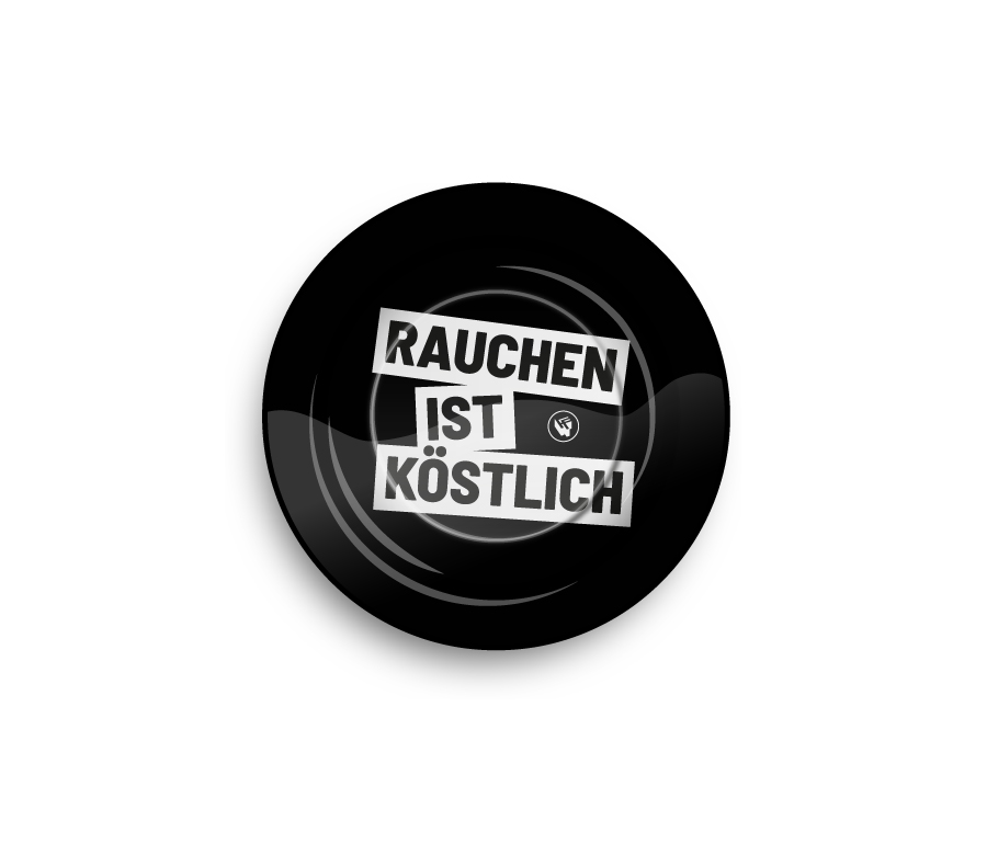 Metal Ashtray - 135mm - Rauchen Ist Köstlich - Display - 6 Sstück Bild 2