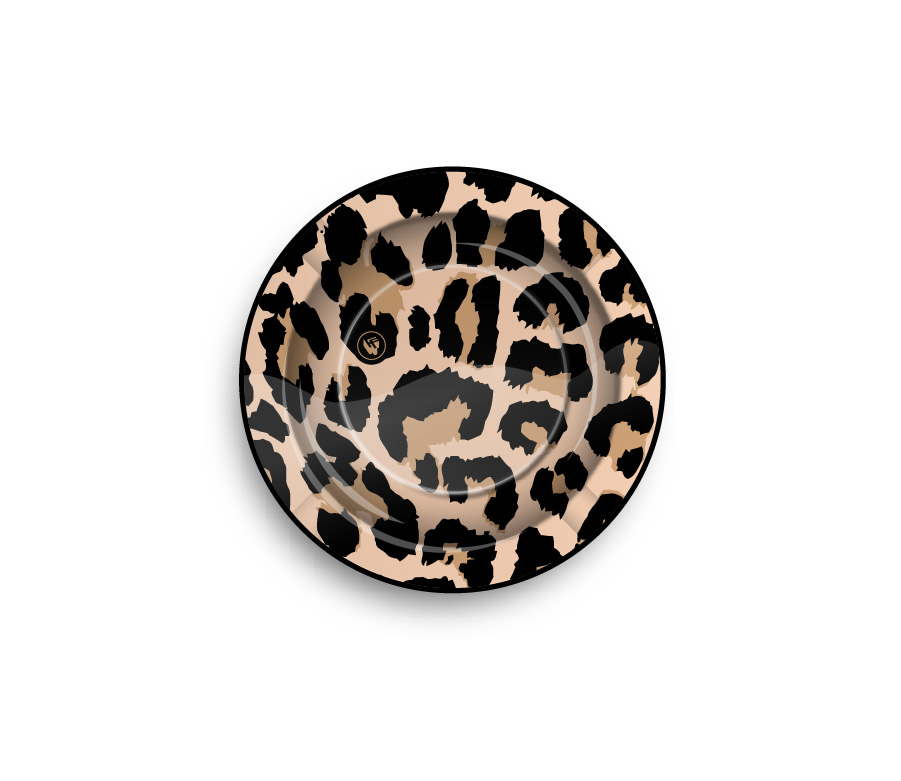 Metal Ashtray - 135mm - Leopard metallic - Display - 6 Stück