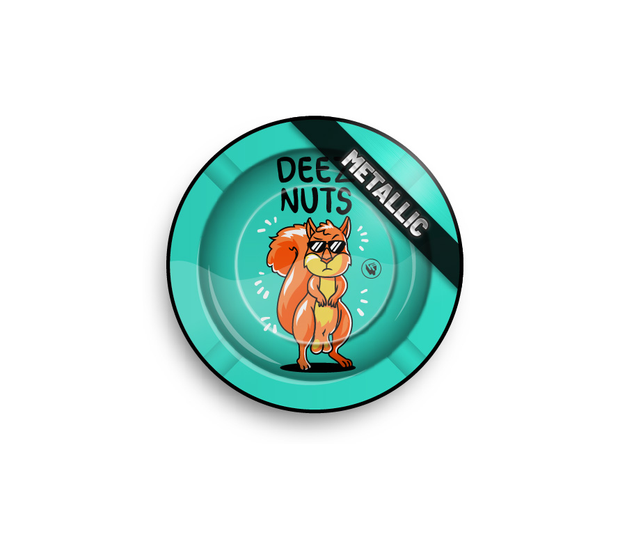 Metal Ashtray - 135mm - Deez Nutz metallic - Display - 6 Stück