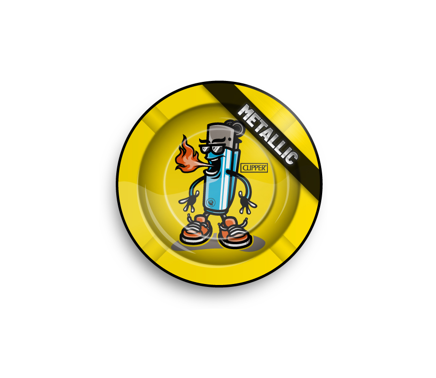 Metal Ashtray - 135mm - Clipper Character metallic - Display - 6 Stück