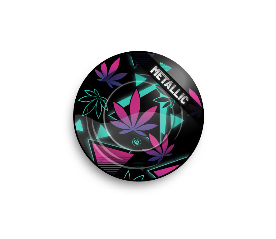 Metal Ashtray - 135mm - Leaves 37 4/4 metallic - Display - 6 Stück Bild 2