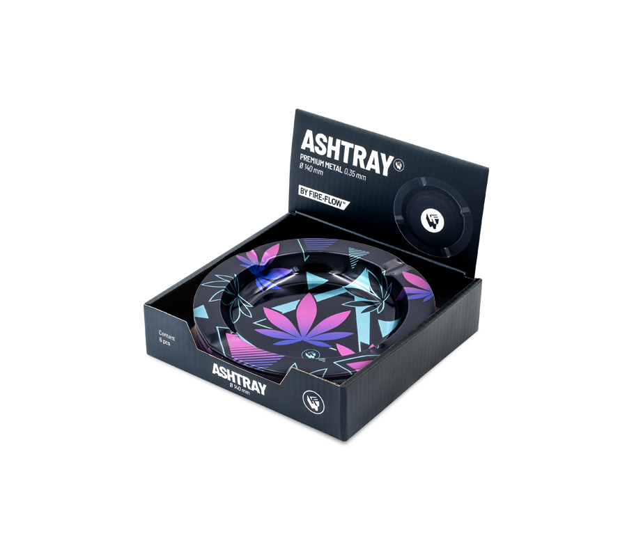 Metal Ashtray - 135mm - Leaves 37 4/4 metallic - Display - 6 Stück Bild 4