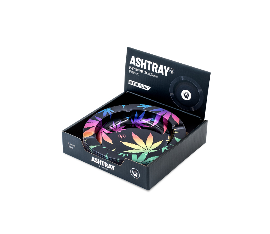 Metal Ashtray - 135mm - Leaves Gradient metallic - Display - 6 Stück Bild 3