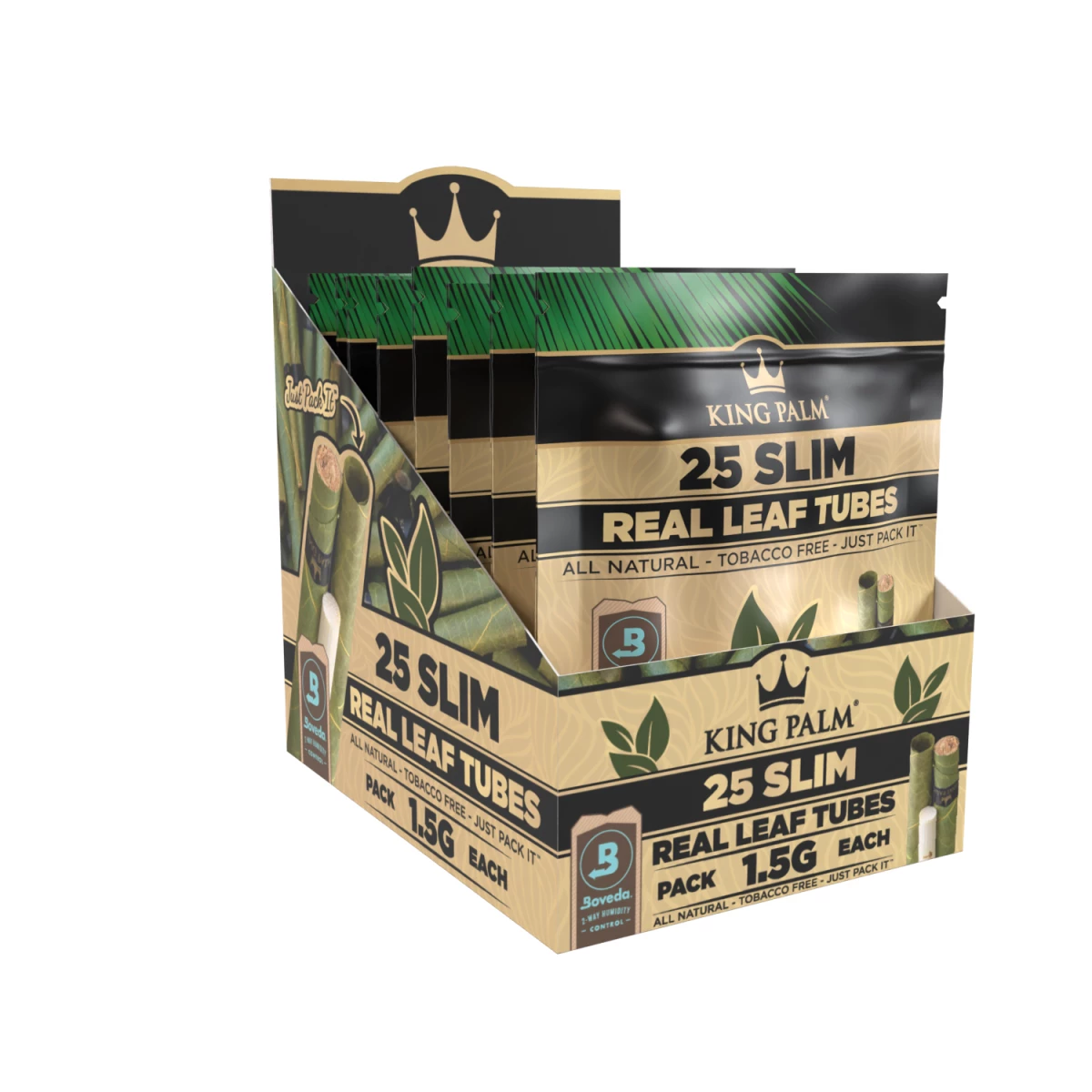 King Palm - Slim - 25 Stück - Natural - Display - 8 Stück