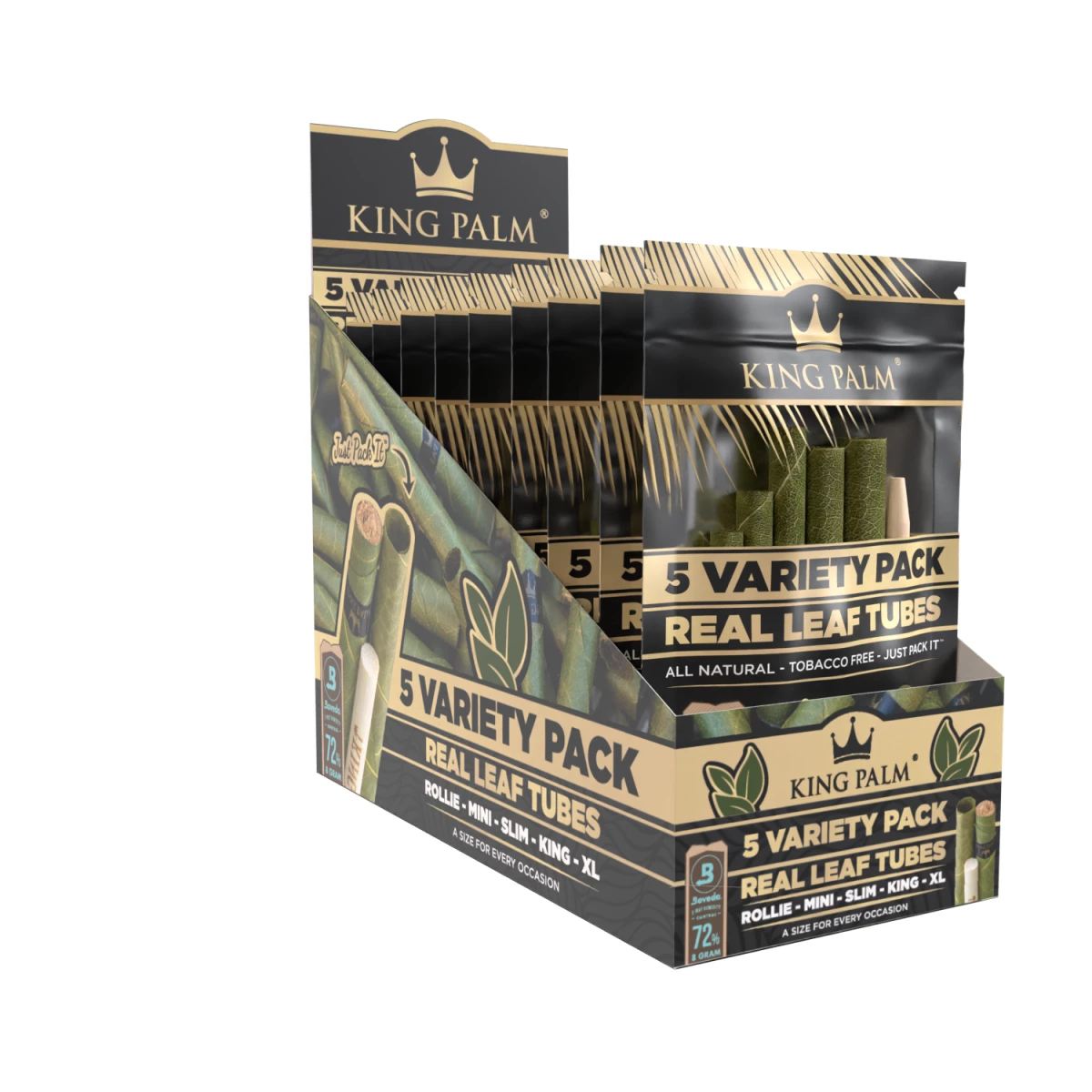 King Palm - Variety Pack - 5 Stück - Natural - Display - 15 Stück