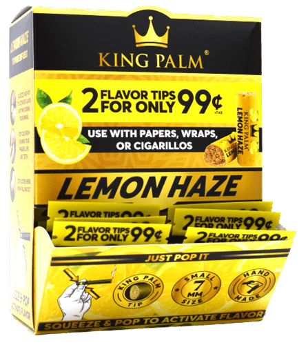 King Palm - Flavor Tips - 7mm - 2 Stück - Lemon Haze - Display - 50 Stück